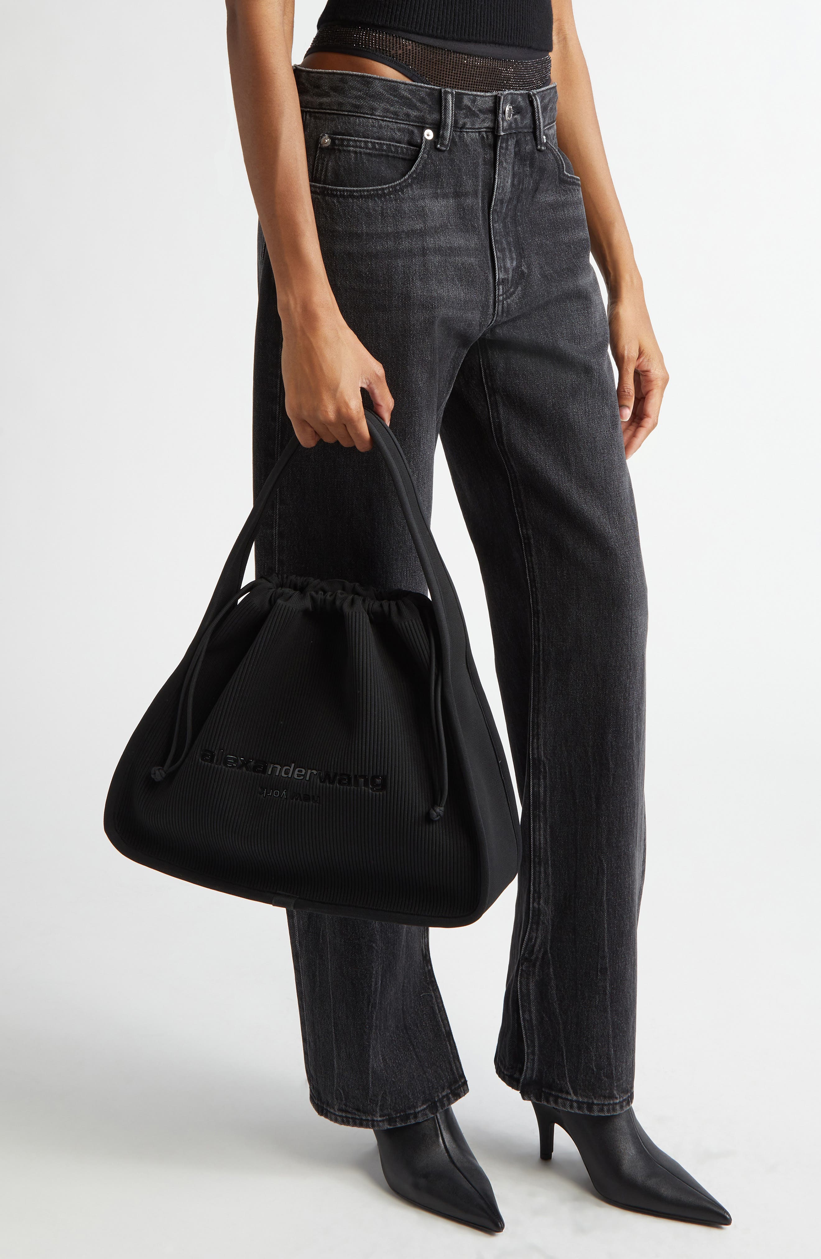 Alexander Wang Large Ryan Shoulder Bag, Alternate, color, Black