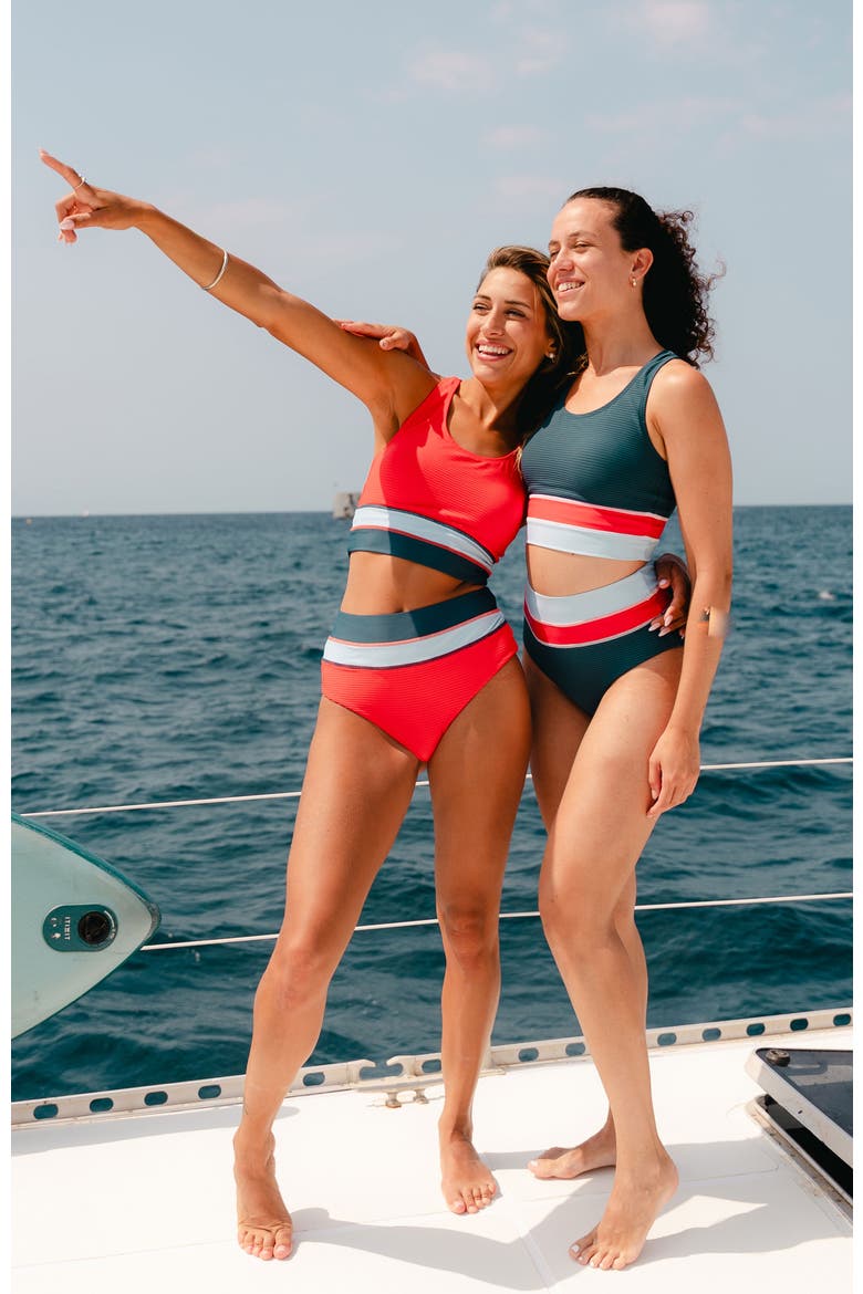 Colorblock Swim Bottom, Alternate, color, Valor