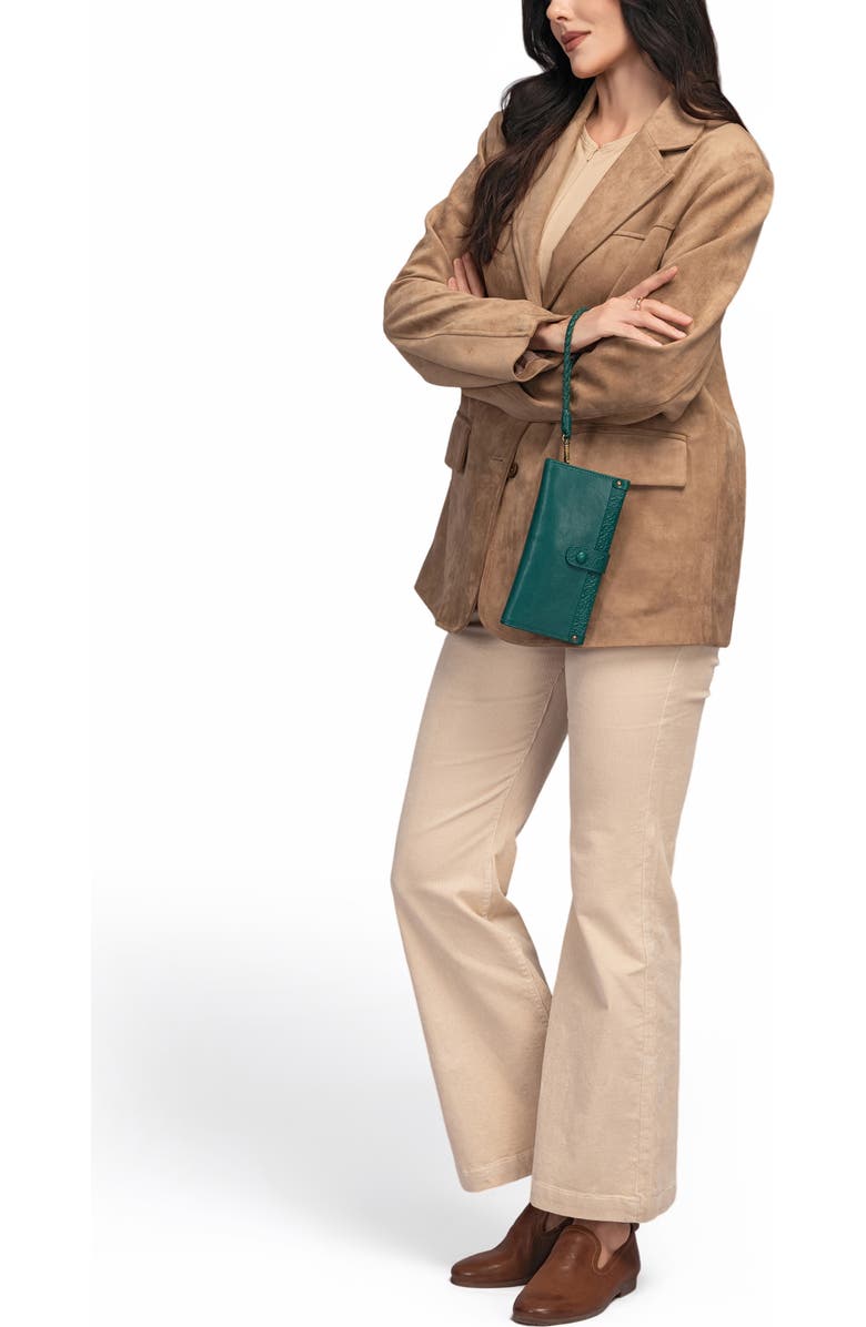 OLD TREND Iris Genuine Leather Modular RFID Wristlet Clutch, Alternate, color, Teal