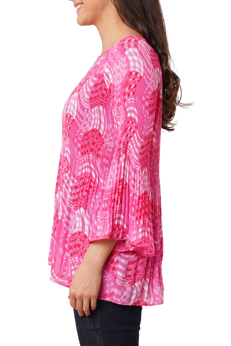 Pleated Keyhole Top, Alternate, color, MAEVE PINK