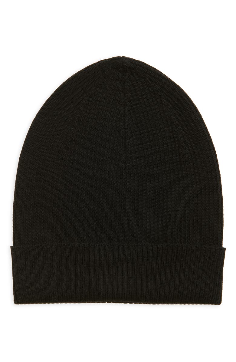 Rick Owens Berretto in Maglia Rib Wool Beanie, Main, color, 