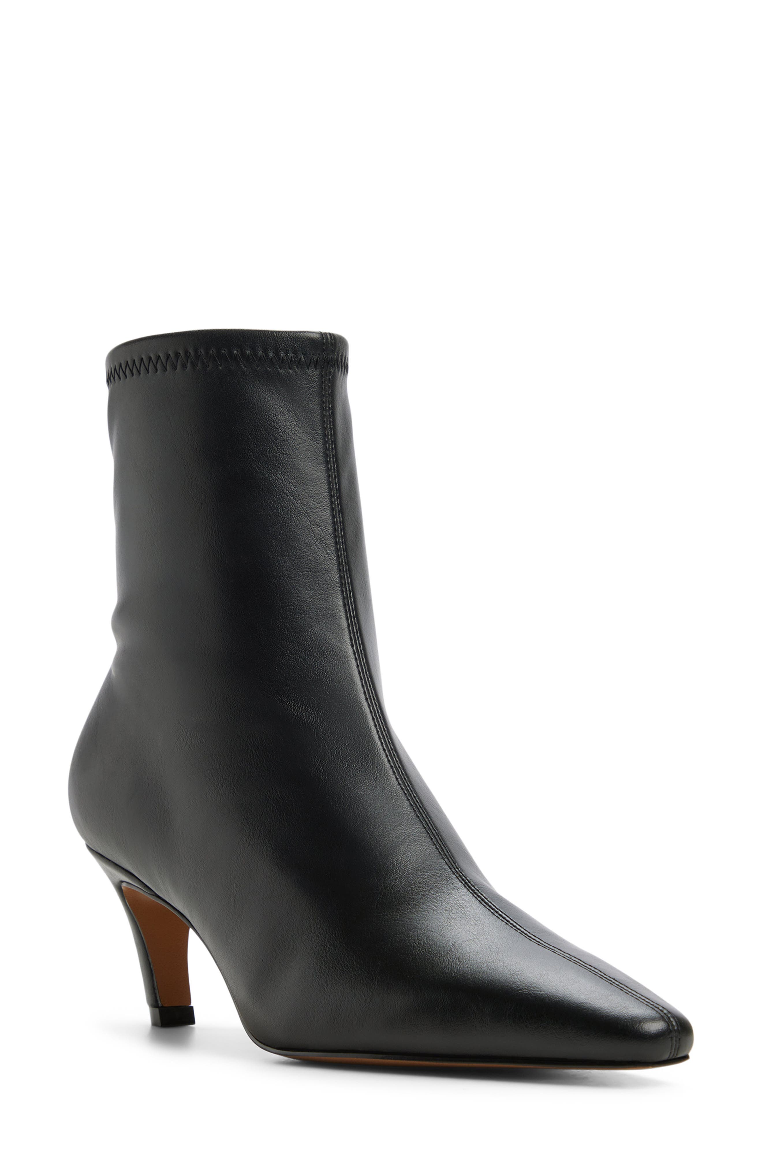 Alyonna Faux Leather Bootie, Main, color, BLACK