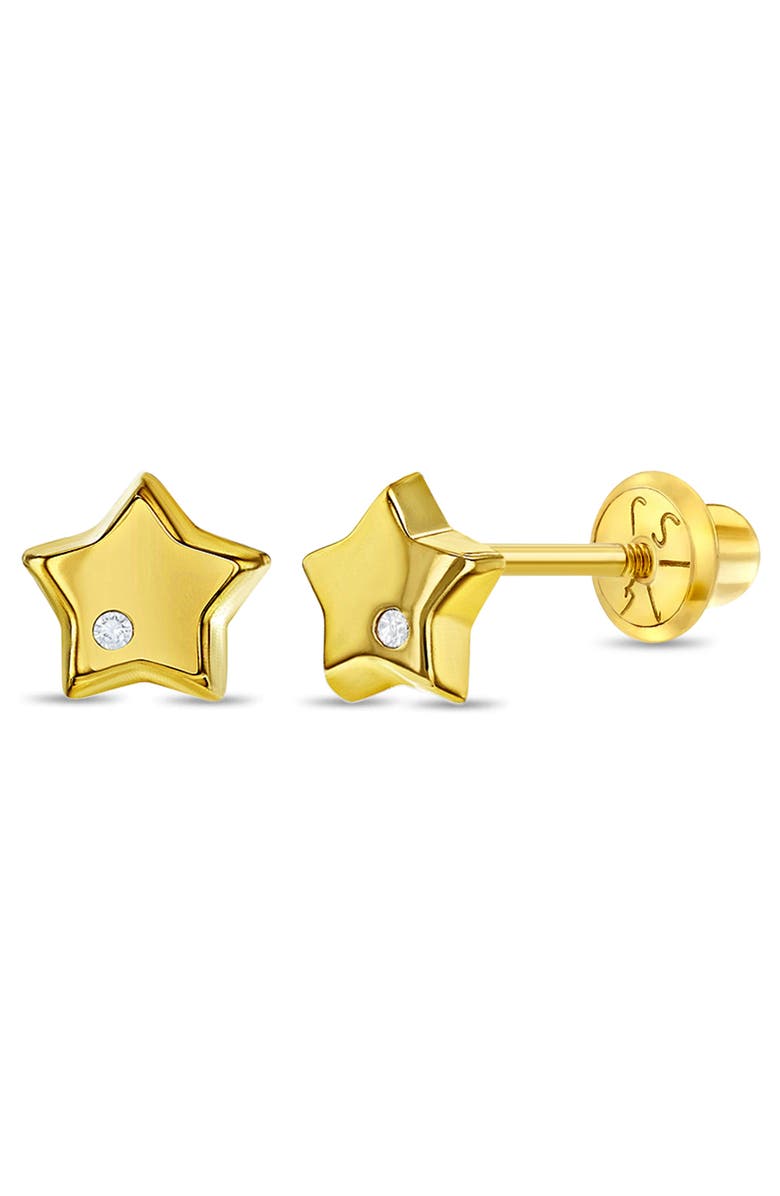In Season Jewelry 14k Genuine Diamond Star Earrings, Main, color, Gold