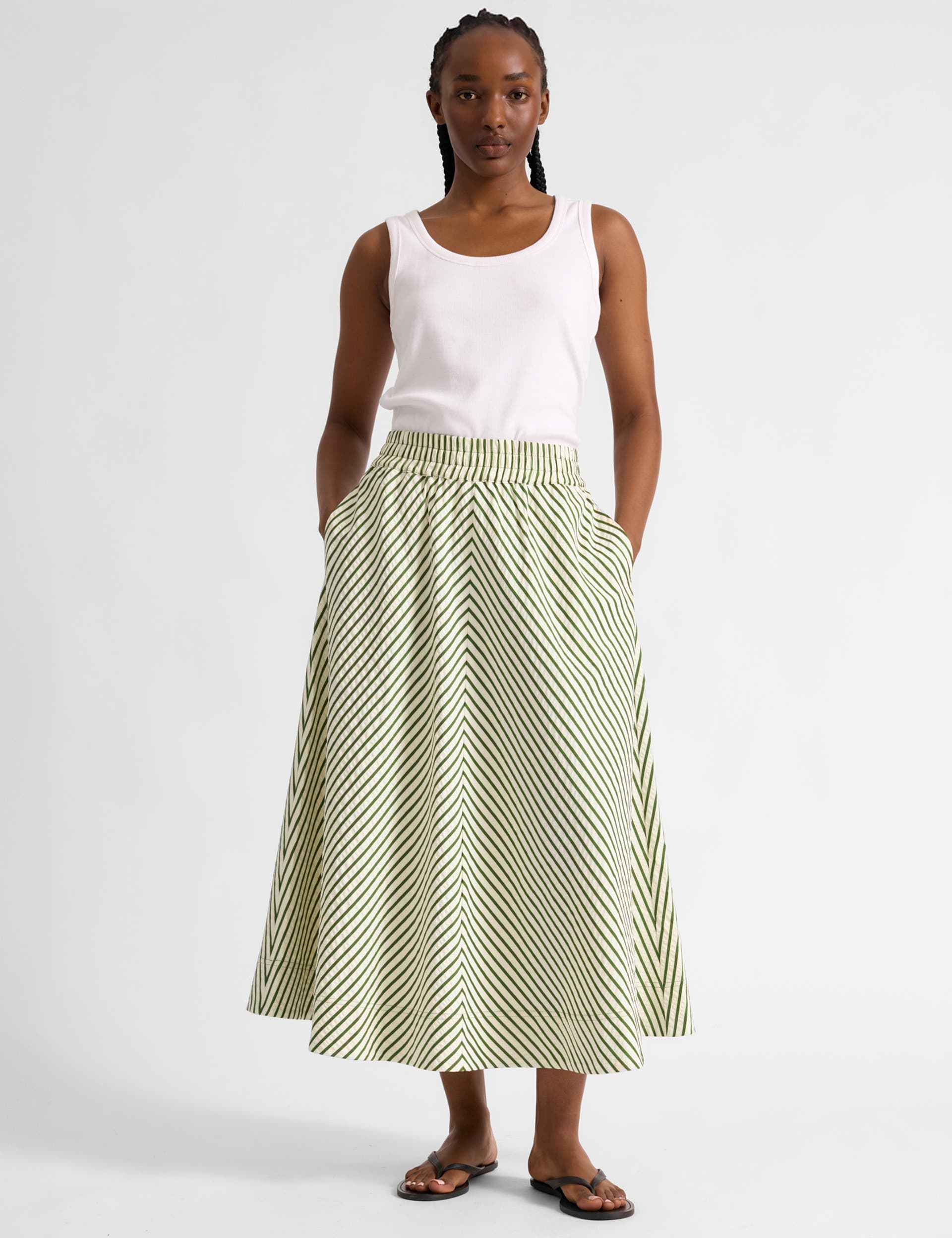 Full Stripe Midi Skirt - image 2