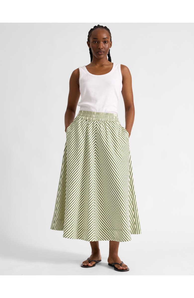 Albaray Full Stripe Midi Skirt, Alternate, color, Green