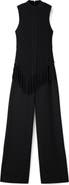MANGO Fringe Sleeveless Wide Leg Jumpsuit