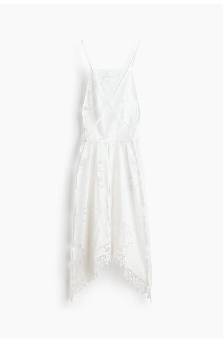 H&M Cotton dress with eyelet embroidery, Alternate, color, White
