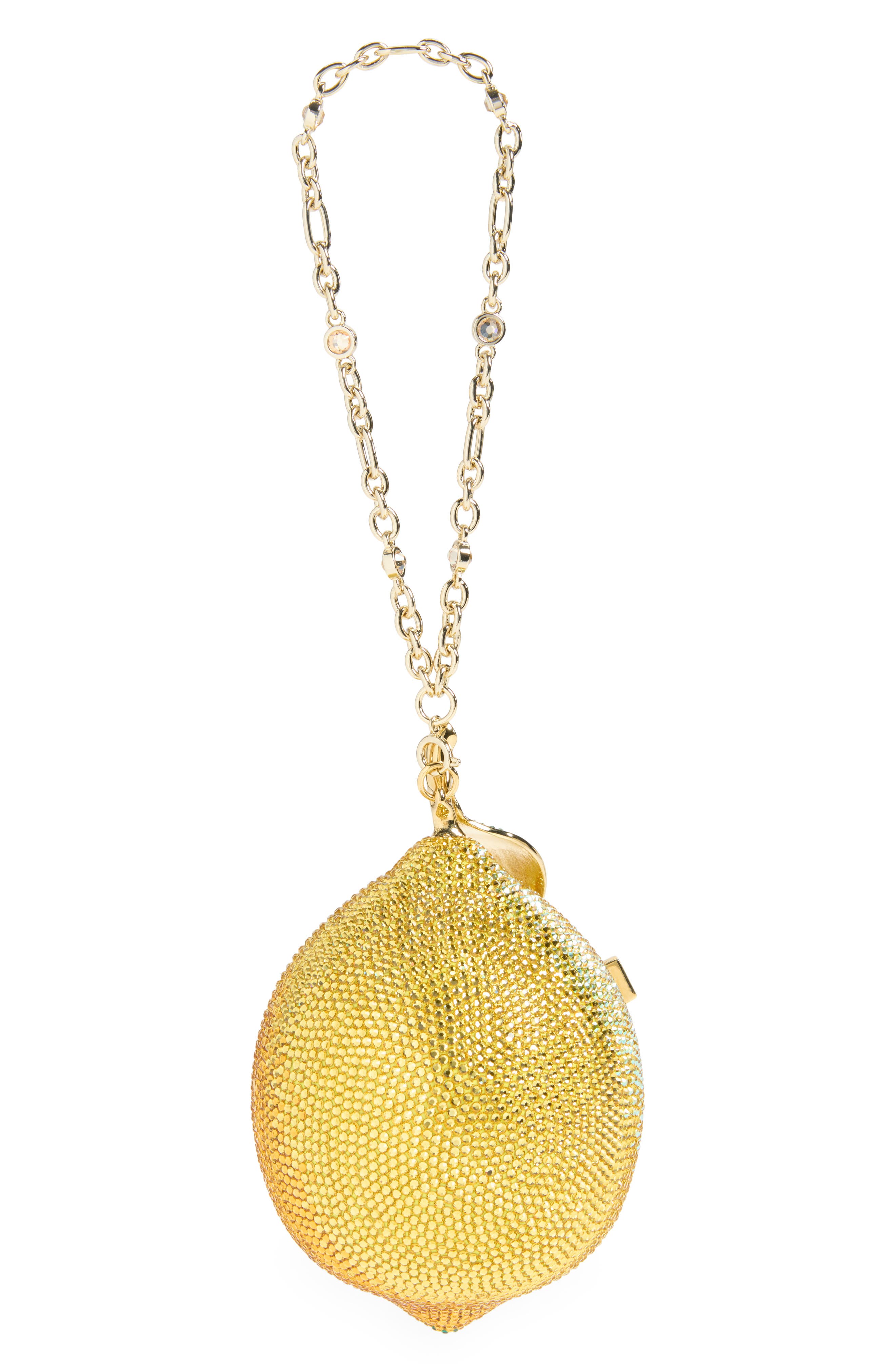 JUDITH LEIBER COUTURE Citron Crystal Embellished Wristlet, Alternate, color, 