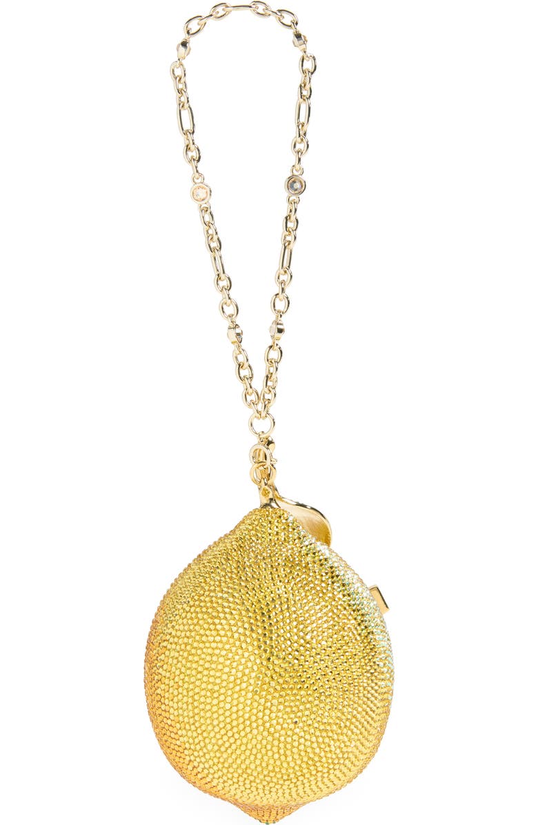 JUDITH LEIBER COUTURE Citron Crystal Embellished Wristlet, Alternate, color,