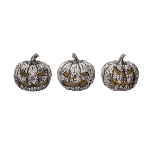 Light Up Spooky Moldy Pumpkin Decor Multicolored Halloween Figurines