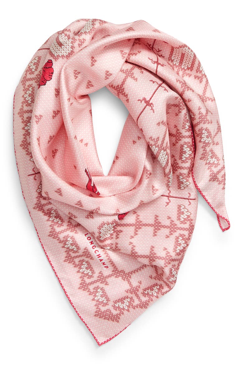 Nordique Silk Scarf, Main, color, POWDER