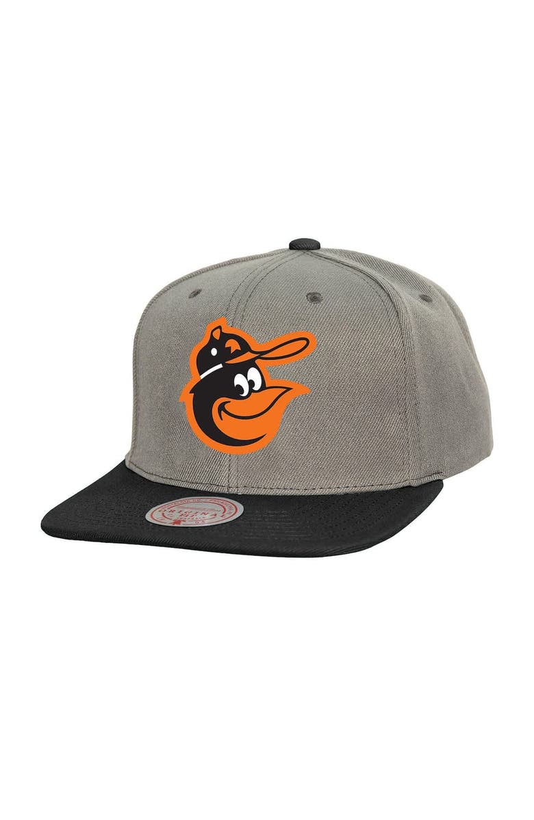 Mitchell & Ness Men's Mitchell & Ness Gray Baltimore Orioles Cooperstown Collection Basic Flip Snapback Hat, Main, color, Gray