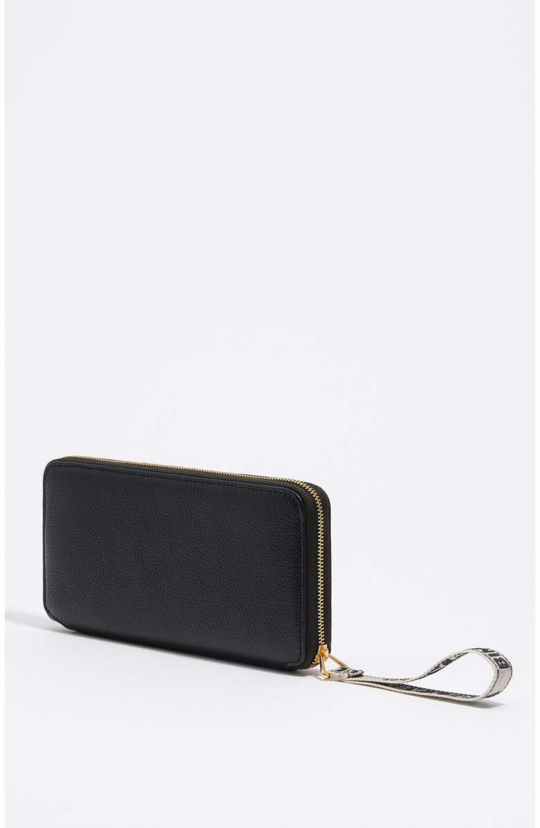 Bimba y Lola Large Leather Horizontal Wallet, Alternate, color, Black