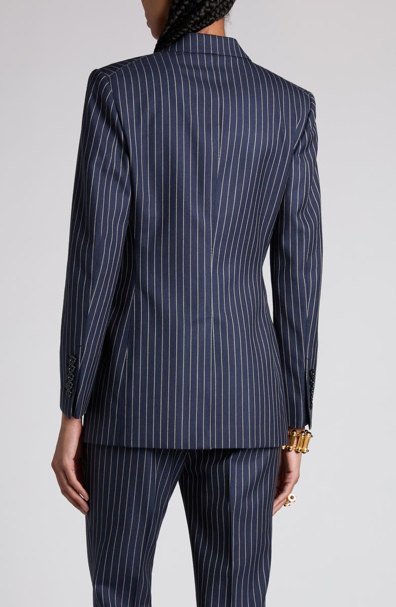 TOM FORD Pinstripe One-Button Wool Blazer, Alternate, color, Zhbby Combo Navy Stone