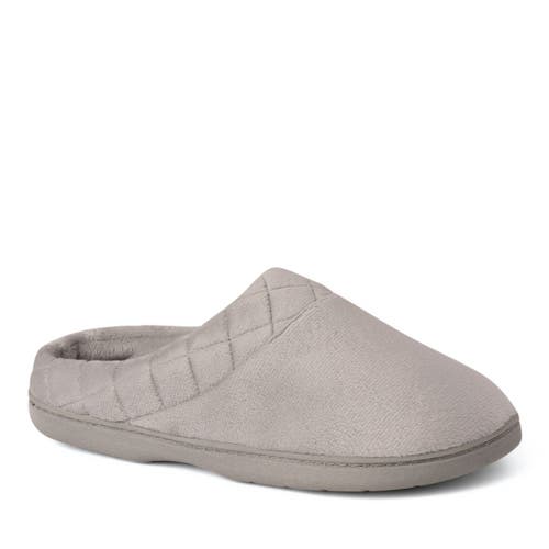 Dearfoams Darcy Quilted Cuff Velour Clog Slipper In Sleet