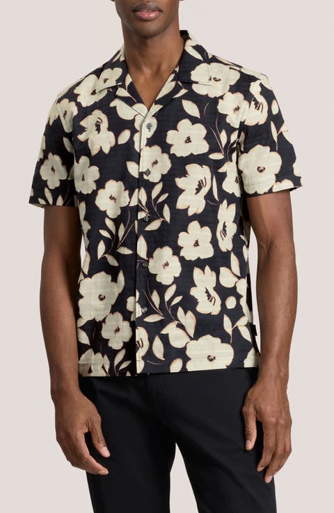Floral Print Camp Shirt