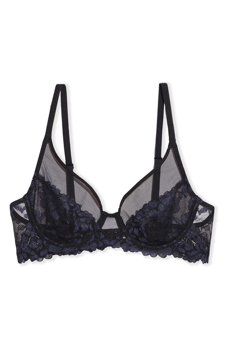 Etam Danseuse Mesh Underwire Bra, Alternate, color, Night Blue