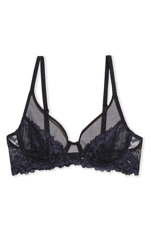 Etam Danseuse Mesh Underwire Bra In Night Blue