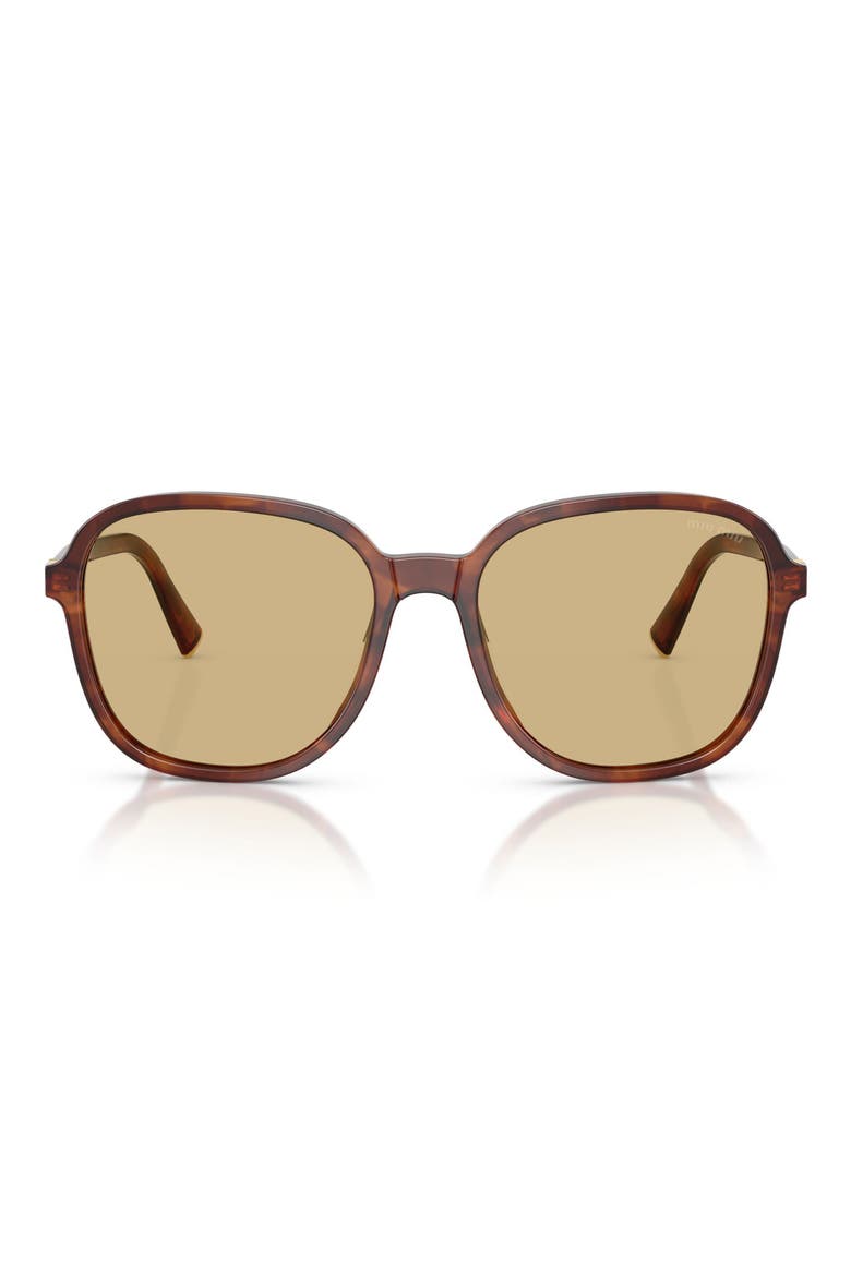 58mm Polarized Pillow Sunglasses, Main, color, STRIPED TOBACCO / YELLOW