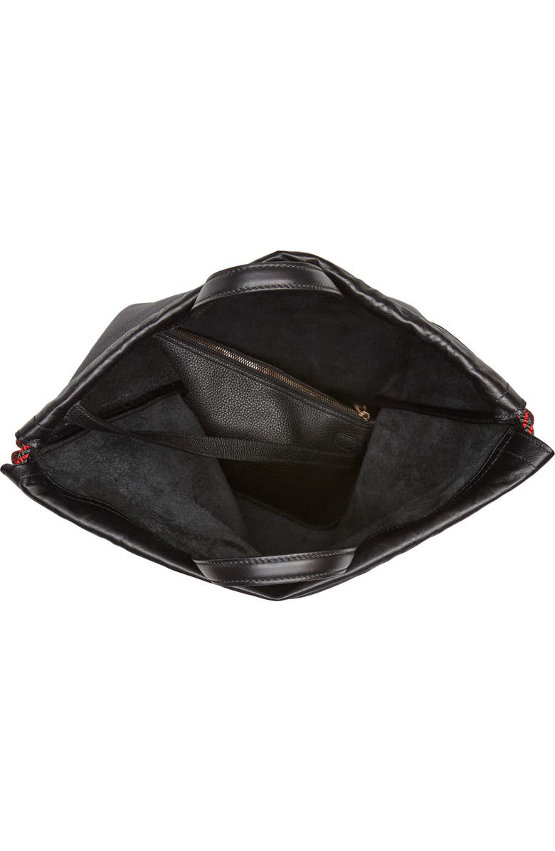 Gucci Logo Leather Drawstring Backpack, Alternate, color,