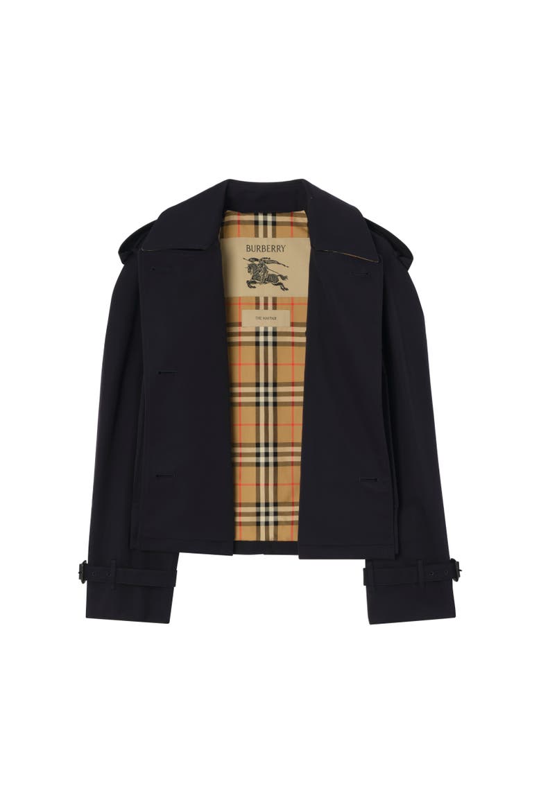 Cropped Gabardine Mayfair Trench Jacket, Alternate, color, Coal blue