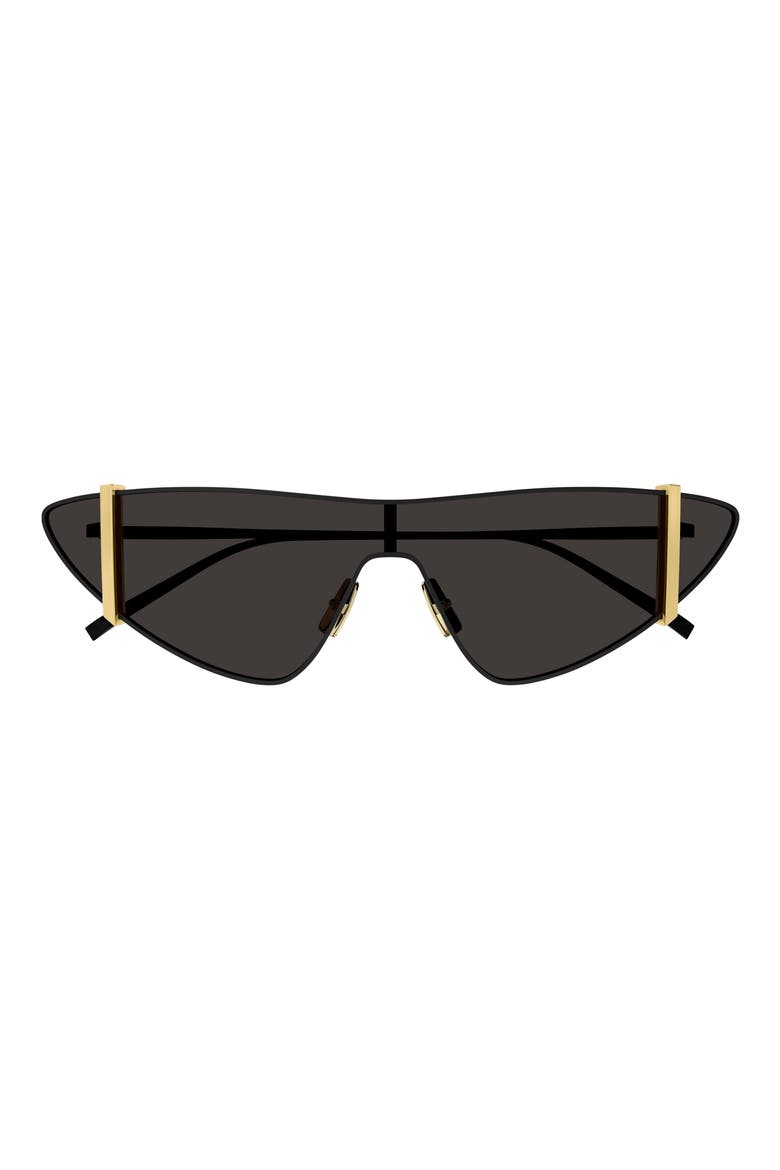 Boutique Exclusive Shield Sunglasses, Main, color, BLACK