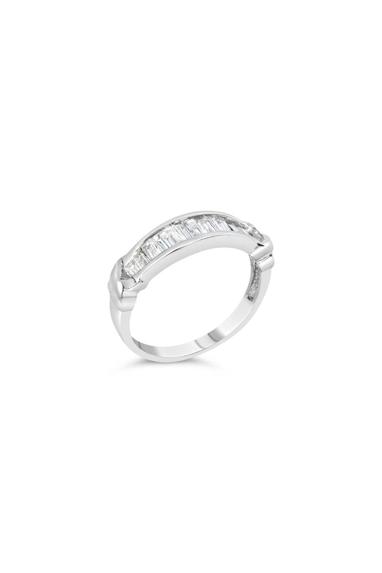 .925 Sterling Silver 1/2 Ctw Baguette Cut Diamond Channel Set X-Station Wedding Ring, Alternate, color, Silver