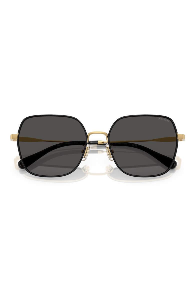 57mm Irregular Round Sunglasses, Alternate, color, SHINY GOLD / BLACK / GREY