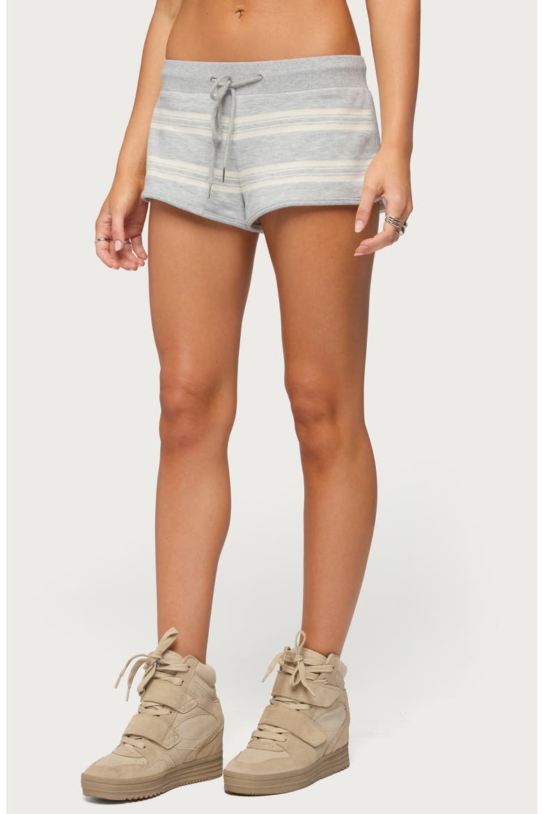 Bryne Stripe Drawstring Shorts, Alternate, color, WHITE-AND-GRAY