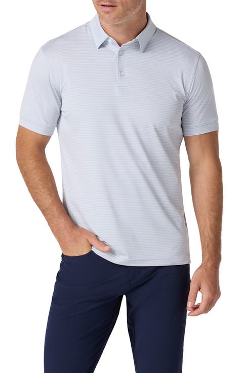 Versa Trim Fit Stripe Performance Polo