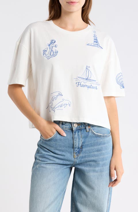 Hamptons Nautical Icons T-Shirt