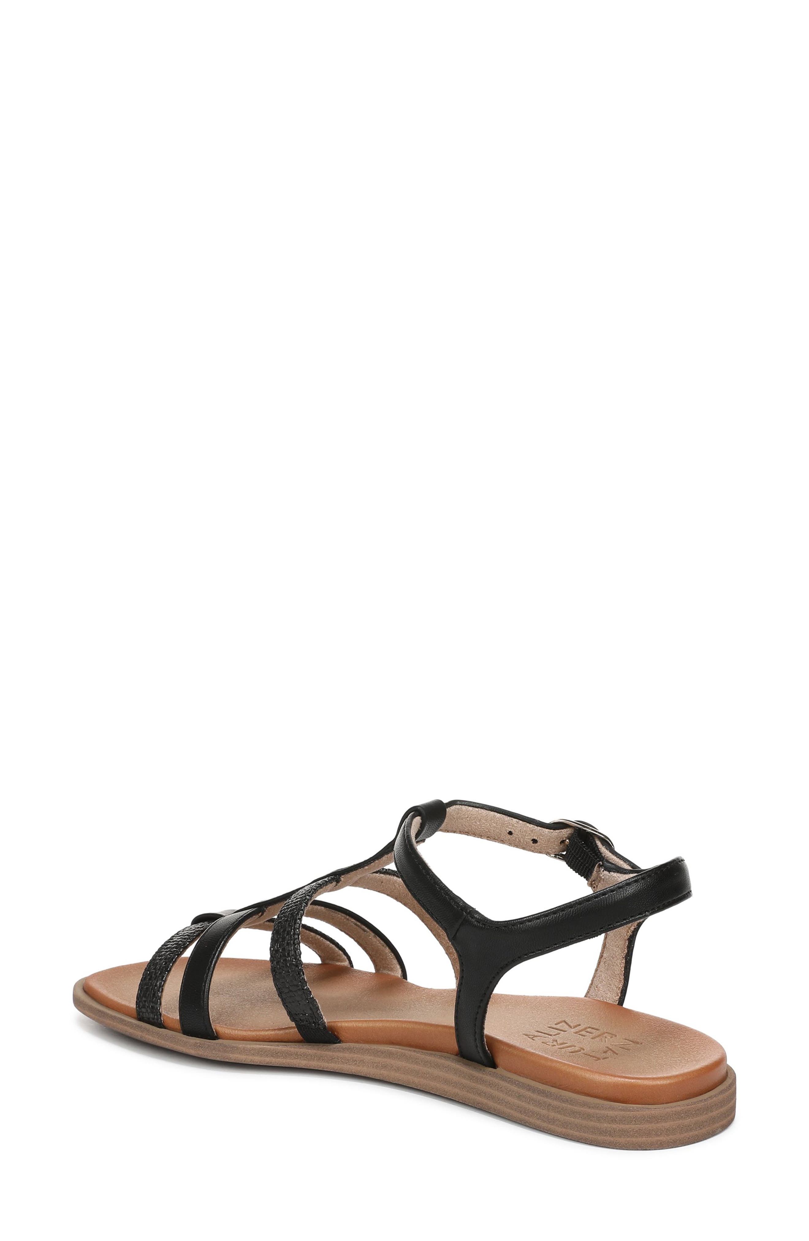 Naturalizer Julia Sandal, Alternate, color, Black Faux Raffia