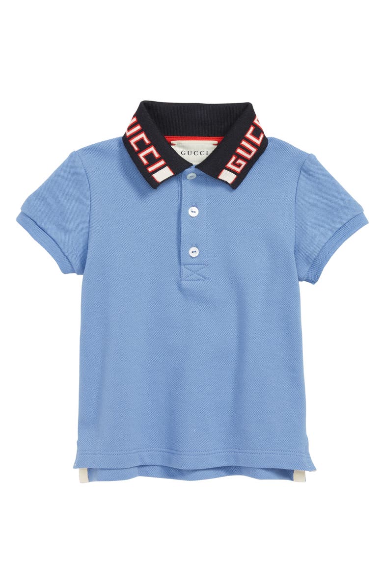 Gucci Cotton Logo Collar Polo Shirt, Main, color, 
