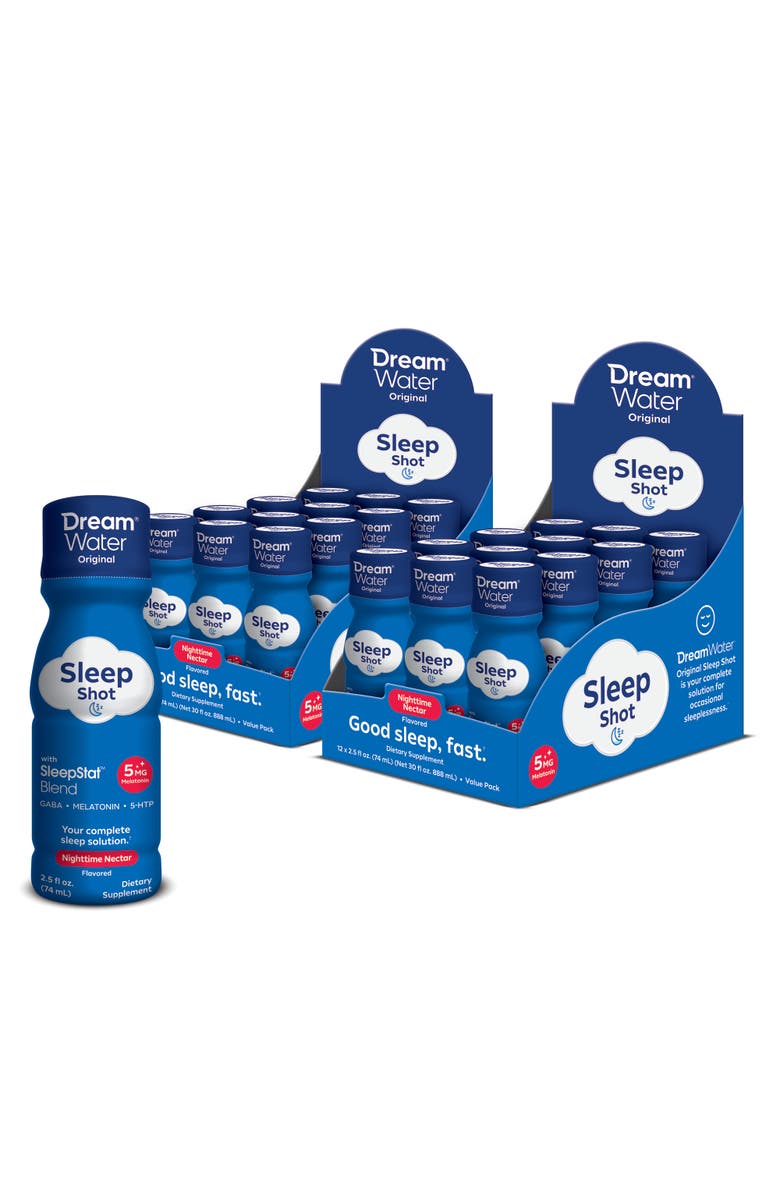 Dream Water Sleep Aid Supplement Drink; Melatonin 5Mg, Gaba, 5Htp; Zero Sugar, Main, color, Multicolored
