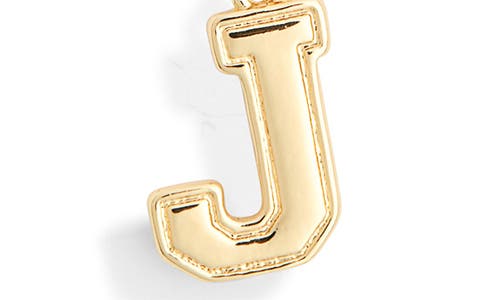 Leith Varsity Font Cubic Zirconia Initial Pendant Necklace In Gold