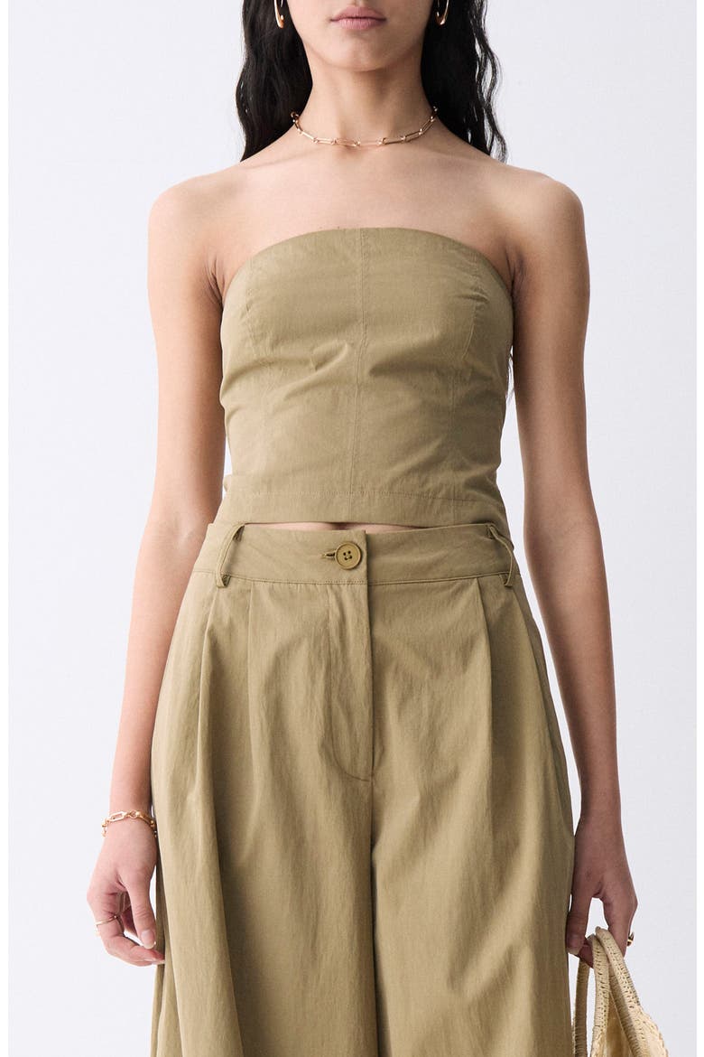 Louna Strapless Crop Top, Main, color, ARMY
