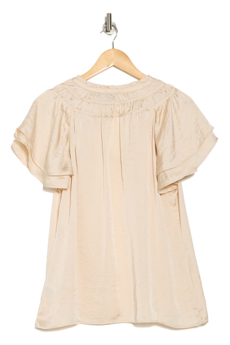 Moriah Split Neck Top, Alternate, color, ECRU
