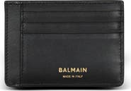 Balmain Anthem Calfskin Leather Card Holder