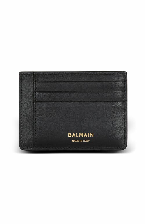 Balmain Anthem Calfskin Leather Card Holder