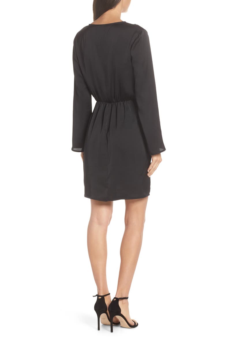 Satin Dress, Alternate, color, BLACK