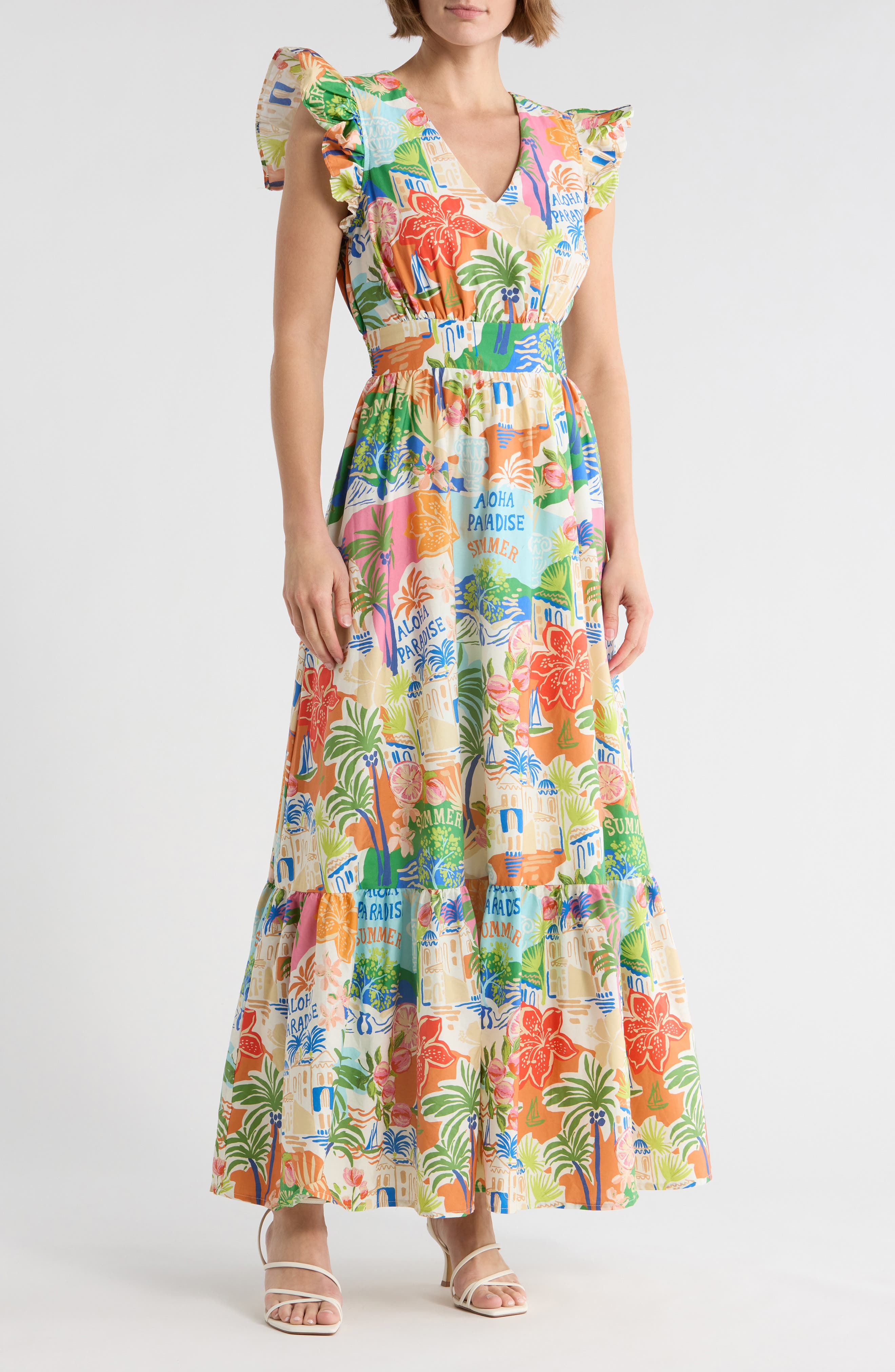 FLYING TOMATO Print Maxi Dress