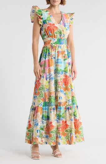 FLYING TOMATO Print Maxi Dress