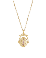 Fable England I Initial Iris Gold Spinner Chain Necklace