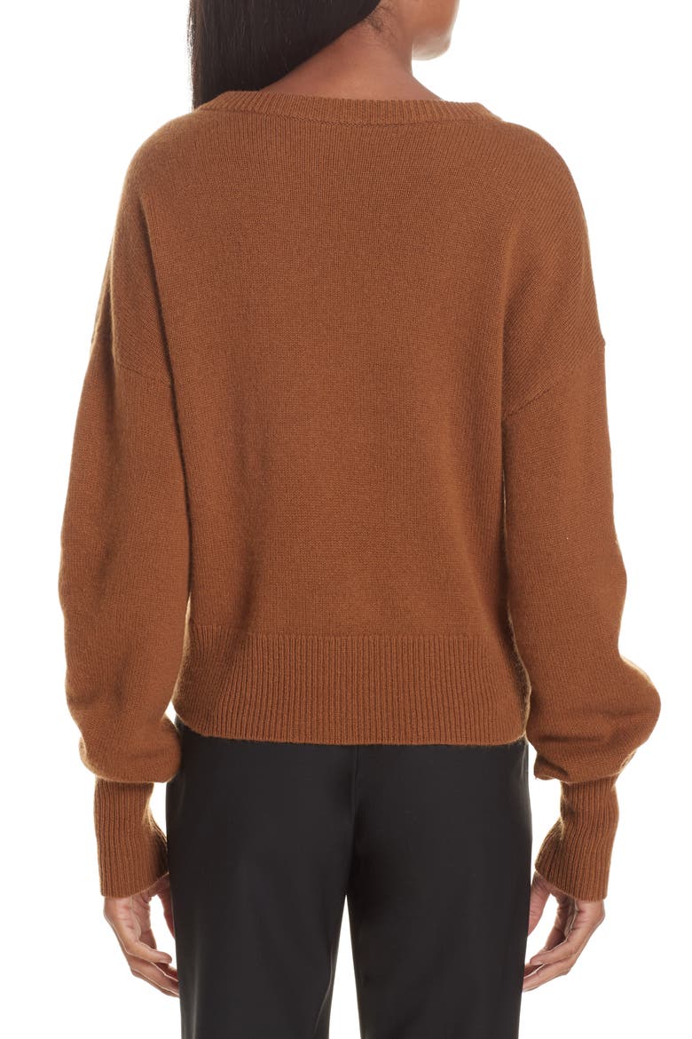 Drop Shoulder Cashmere Sweater, Alternate, color, CARAMEL