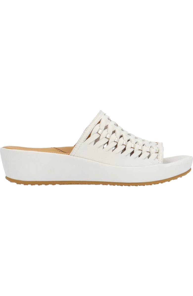 L'Amour des Pieds Cyra Platform Wedge Slide Sandal, Alternate, color, White/ Gold