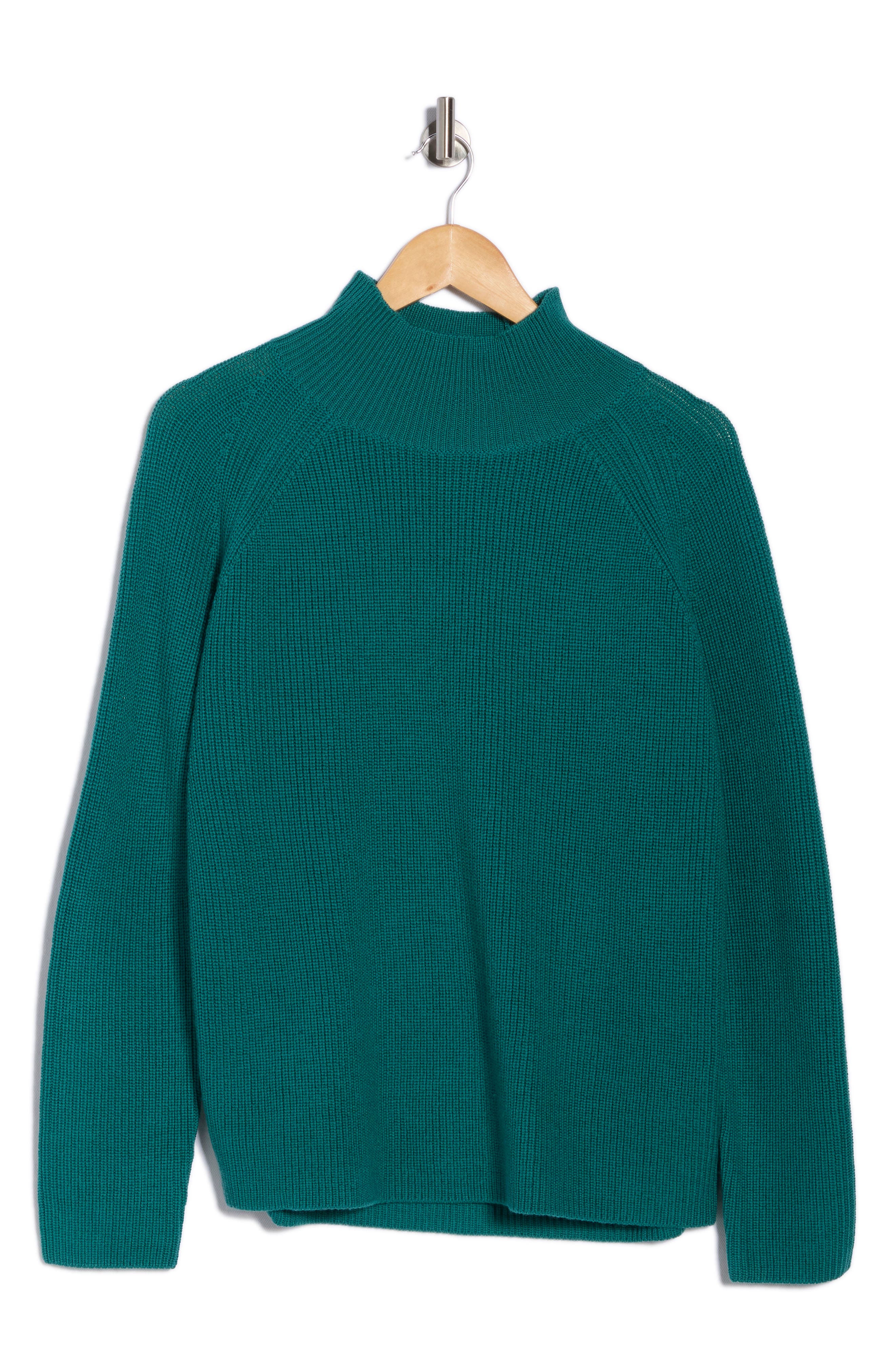 Eileen Fisher Raglan Sleeve Merino Wool Turtleneck Sweater In Blue