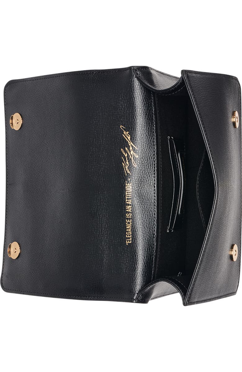 KARL LAGERFELD PARIS Simone Flap Crossbody Bag, Alternate, color, Black/ Gold