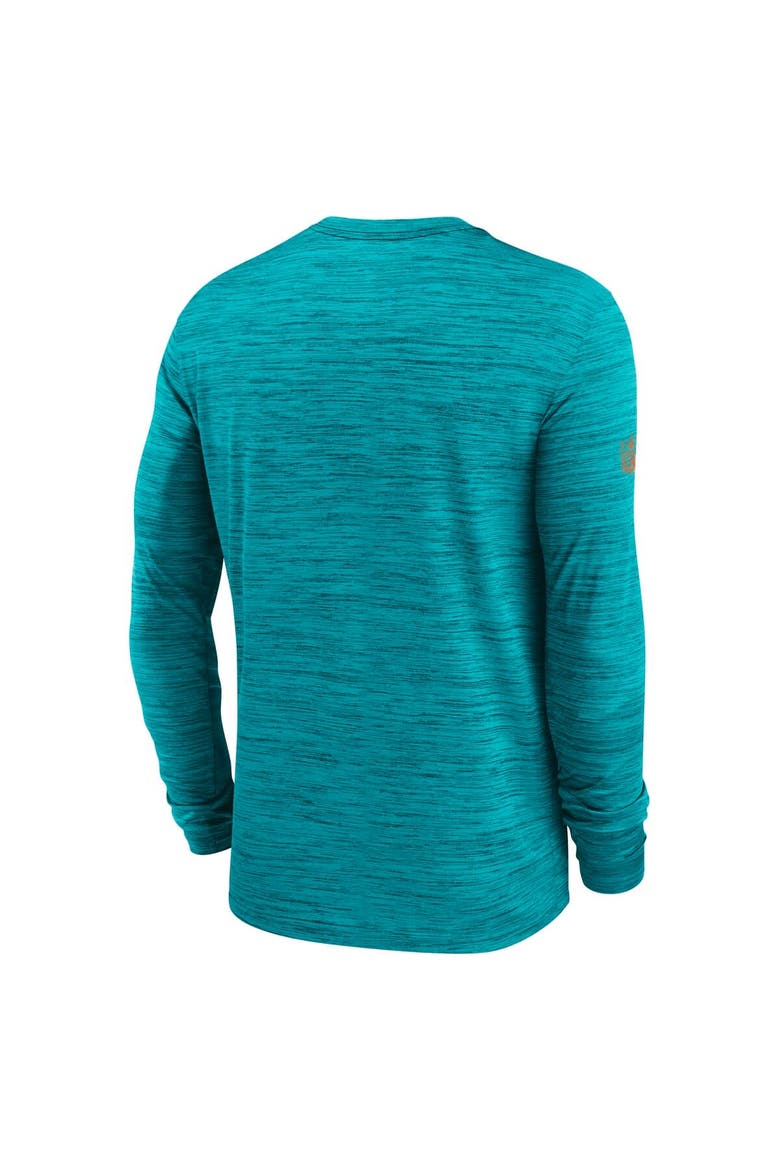 Men's Nike Aqua Miami Dolphins Sideline Velocity Performance Long Sleeve T-Shirt, Alternate, color, Aqua