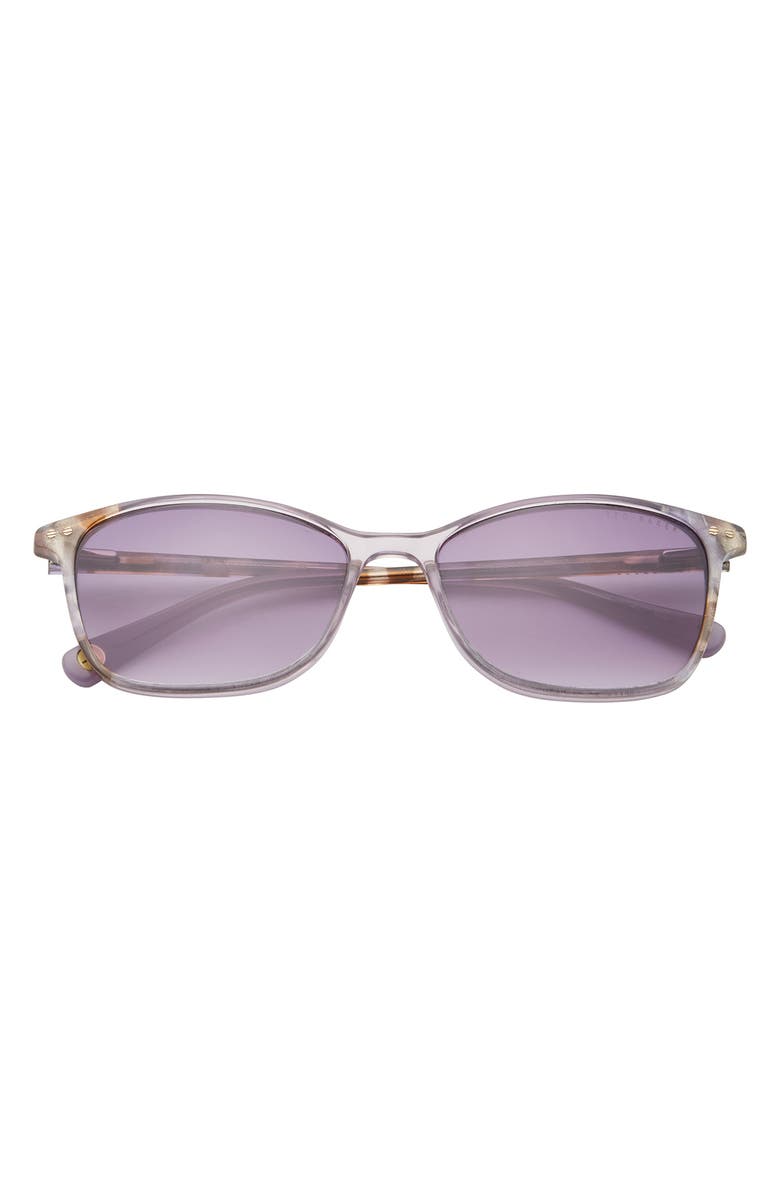 Ted Baker London 56mm Full Rim Rectangle Sunglasses, Main, color, Purple