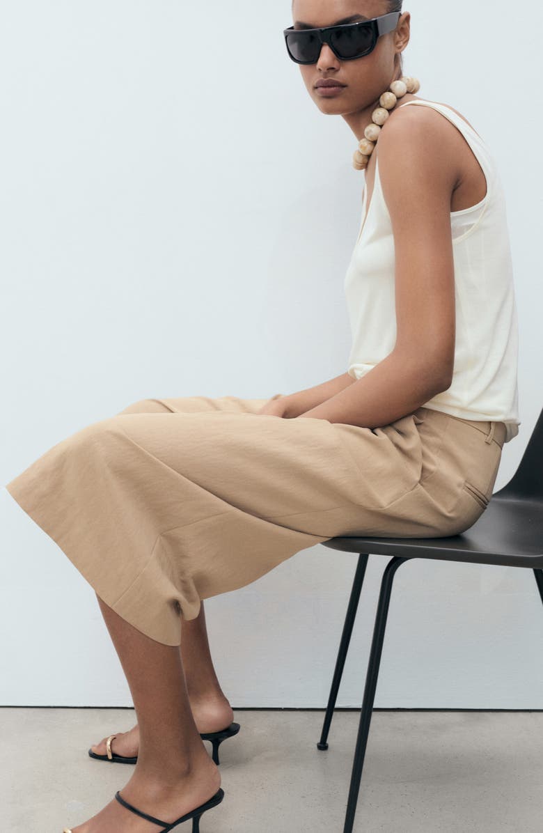 MANGO Pleated Bermuda Shorts, Alternate, color, 